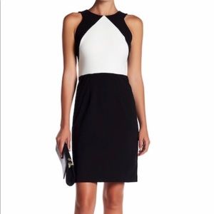 Betsy Johnson black white color block Scuba dress
